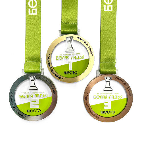 Медаль из акрила с пластиком 2-слойная с УФ-печатью