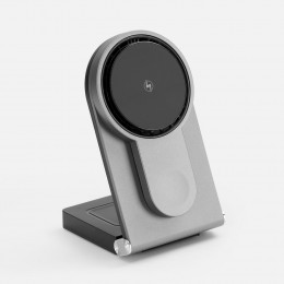 Складная станция беспроводной зарядки transForm, серый металлик