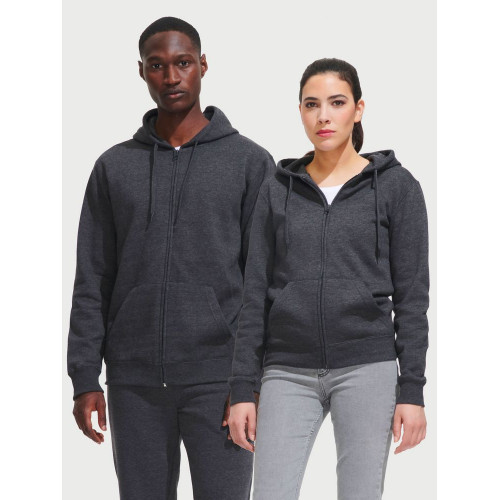 Толстовка мужская на молнии с капюшоном Seven Men, серый меланж