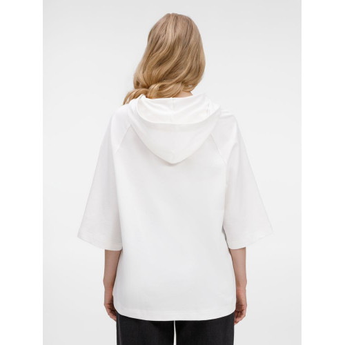 Футболка оверсайз унисекс с капюшоном Neofit, молочно-белая