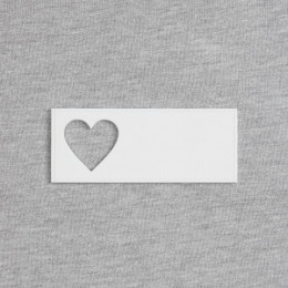 Лейбл из ПВХ с вырубкой «Сердце», белый