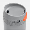 Термостакан X1 с цветной кнопкой, серый с оранжевым