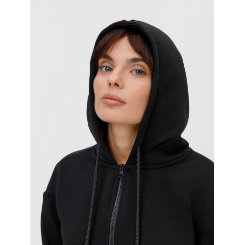 Толстовка унисекс оверсайз на молнии Zippy Terry, черная