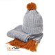 Вязаный комплект шарф и шапка GoSnow оранжевый 